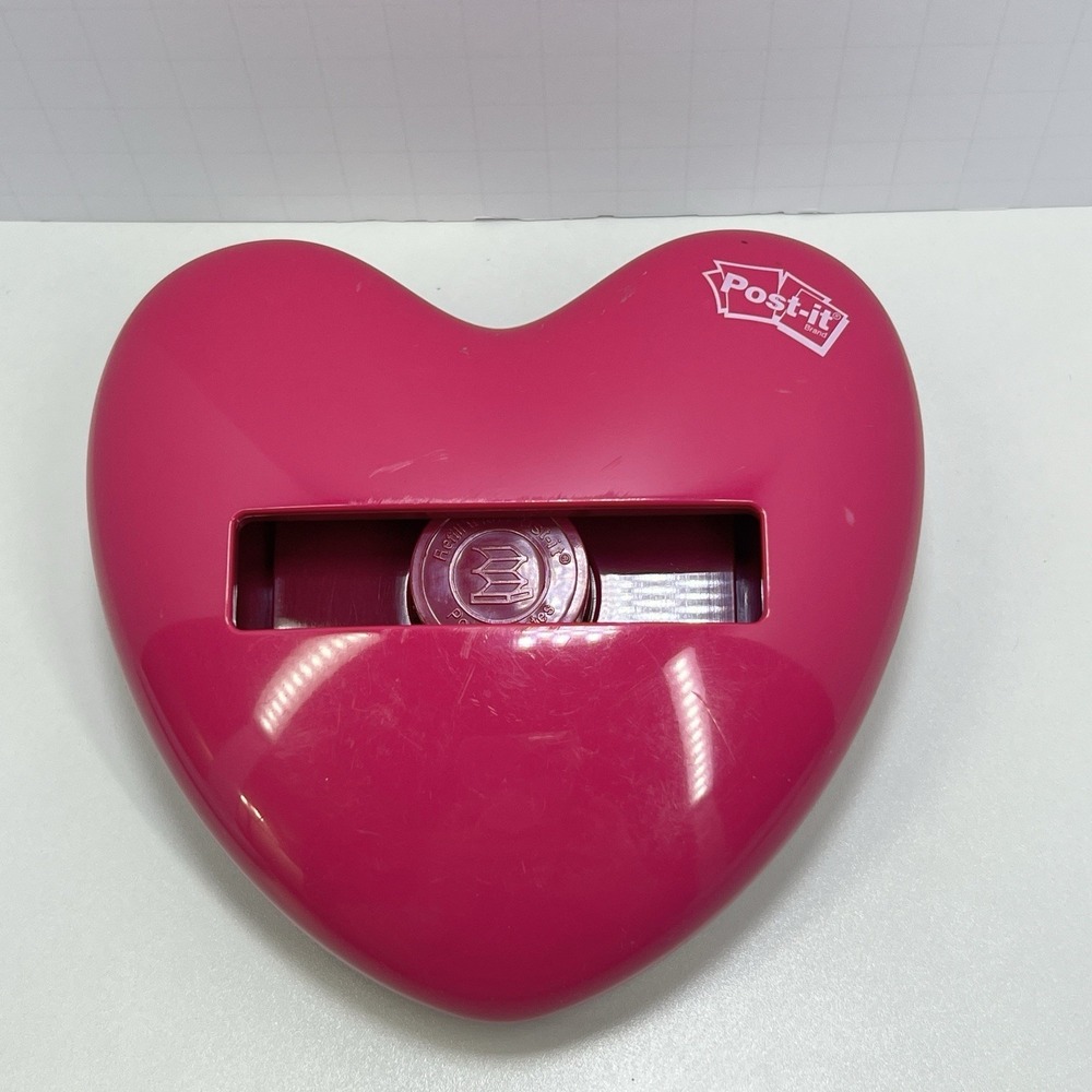 3M Post-it Notes Pink Heart Pop-Up Paper Weight Dispenser Office Desktop